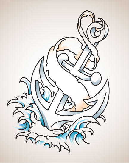 Free Old school tattoo style anchor vector for you all to tattoo on yourself
